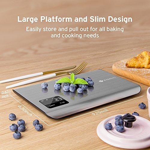 Etekcity Food Digital Kitchen Weight Scale Grams and Ounces, Small, Backlit, Stainless Steel