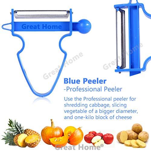 Magic Trio Peelers Set of 3 New Upgrade Potato Peeler Cabbage Stainless Steel Shredder Slicer Fruit Vegetable Kitchen Starter Kit for Mom by Great Home (Ship From US) Summer Promotion ONLY WEEK