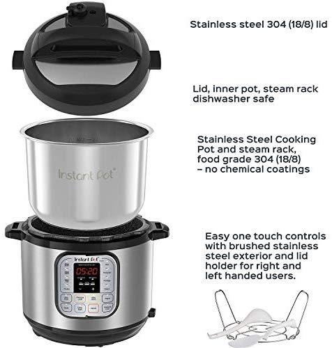 Instant Pot DUO60 6 Qt 7-in-1 Multi-Use Programmable Pressure Cooker, Slow Cooker, Rice Cooker, Steamer, Sauté, Yogurt Maker and Warmer