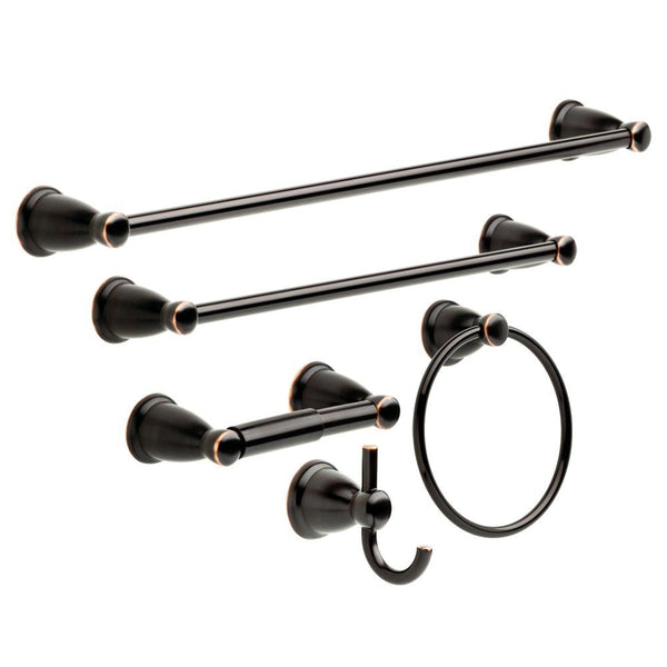 Franklin Brass Kinla 5-Piece Bath Hardware Towel Bar Accessory Set, Oil Rubbed Bronze