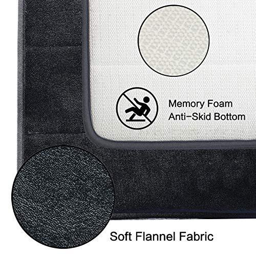 BETUS U-Shaped Contour Memory Foam Toilet Mat - Non-Slip Backing，Water Absorbent, Machine Washable, Super Cozy - Luxurious Velvet Comfort Washroom Rug - 16"x24" (Black)