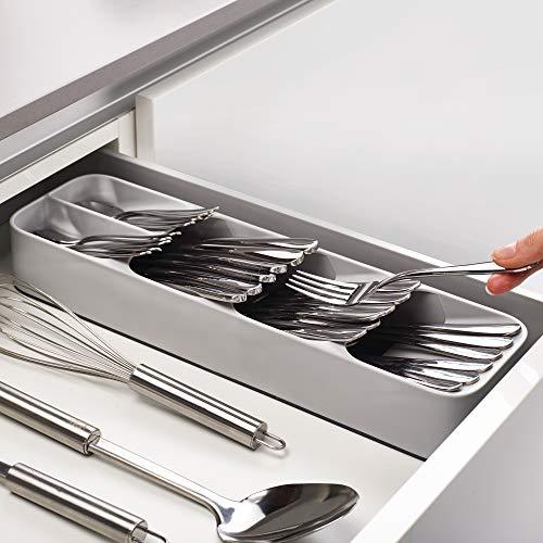 Joseph Joseph 85119 DrawerStore Kitchen Drawer Organizer Tray for Cutlery Silverware, Gray