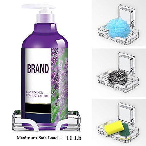 VIAV Bathroom Shelf Organizer Storage Adhesive Shower Caddy Basket Stainless Steel No Drilling No Rusting (Style A)