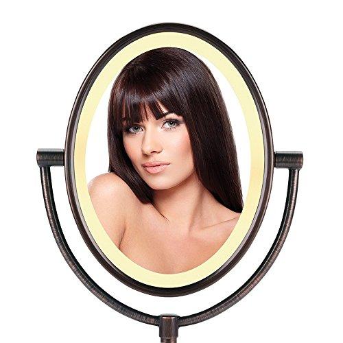 Conair Double-Sided Lighted Makeup Mirror - Lighted Vanity Mirror; 1x/7x magnification; Polished Chrome Finish