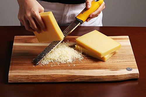 Deiss PRO Citrus Zester & Cheese Grater — Parmesan Cheese Lemon, Ginger, Garlic, Nutmeg, Chocolate, Vegetables, Fruits - Razor-Sharp Stainless Steel Blade Wide Dishwasher Safe