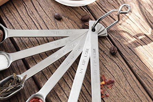 New Star Foodservice 42917 Stainless Steel Measuring Spoons and Cups Combo, Set of 8, Silver