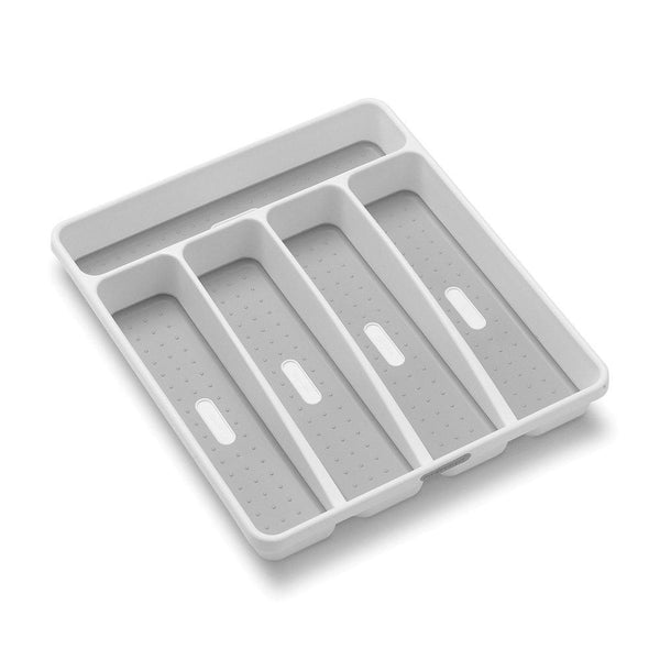 madesmart Classic Large Silverware Tray - White | CLASSIC COLLECTION | 6-Compartments |  Soft-grip Lining and Non-slip Feet |BPA-Free