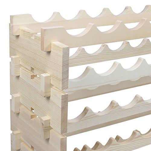 Smartxchoices 96 Bottle Stackable Modular Wine Rack Wooden Wine Storage Rack Free Standing Wine Holder Display Shelves, Wobble-Free, Solid Wood, (8 Row, 96 Bottle Capacity) (96 Bottle)