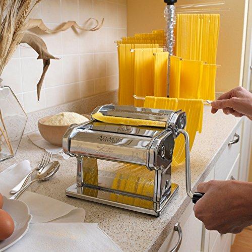 Marcato 8320 Atlas Pasta Machine, Made In Italy, Includes Pasta Cutter, Hand Crank, & Instructions