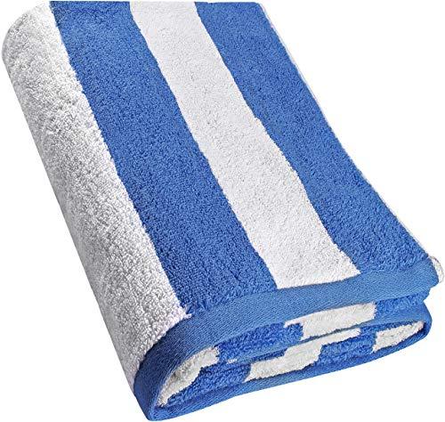 Utopia Towels Cabana Stripe Beach Towel - Large Pool Towel - Extra Large Bath Sheet (35 x 70 Inches), Blue - Maximum Softness and Absorbency