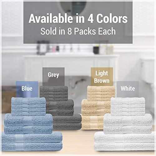 CrystalTowels 7-Pack Bath Towels - Extra-Absorbent - 100% Cotton - 27" x 52"