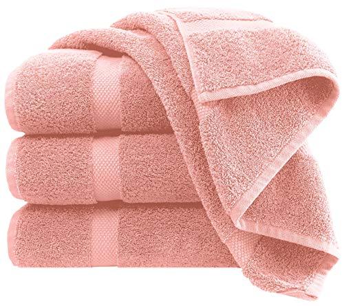 Luxury White Bath Towels Large - Circlet Egyptian Cotton | Highly Absorbent Hotel spa Collection Bathroom Towel | 27x54 Inch | Set of 4