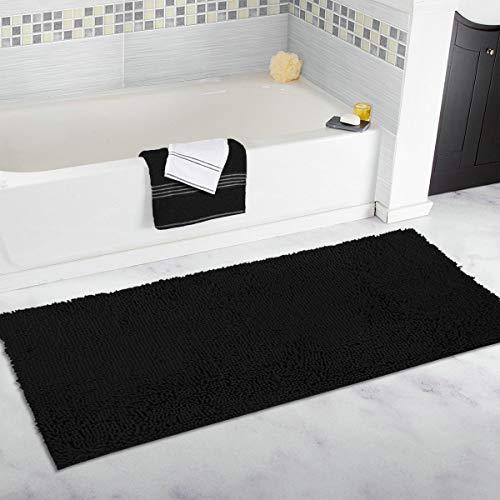 MAYSHINE Bath mat Runners for Bathroom Rugs(47X27.5inch) Long Floor mats Extra Soft Absorbent Thickening Shaggy Microfiber Machine-Washable Perfect for Doormats Tub Shower-Dark Gray