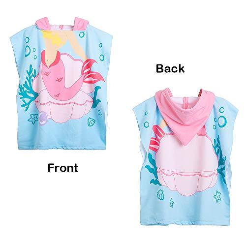 HETH Kids Hooded Beach and Bath Towel 100% Cotton Beach Swimming Coverup for Age 2-8 Years Old Multi-use for Bath/Shower/Pool(Tiger Shark)