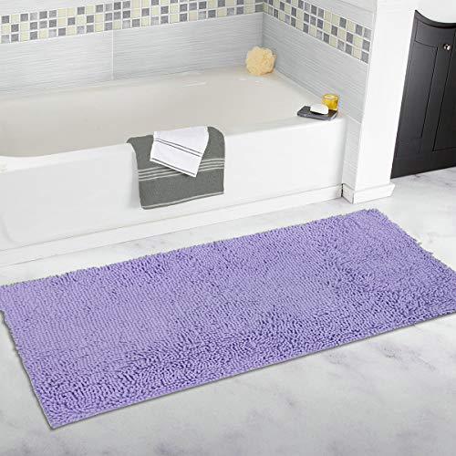 MAYSHINE Bath mat Runners for Bathroom Rugs(47X27.5inch) Long Floor mats Extra Soft Absorbent Thickening Shaggy Microfiber Machine-Washable Perfect for Doormats Tub Shower-Dark Gray