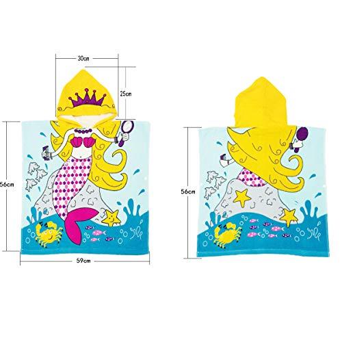 HETH Kids Hooded Beach and Bath Towel 100% Cotton Beach Swimming Coverup for Age 2-8 Years Old Multi-use for Bath/Shower/Pool(Tiger Shark)