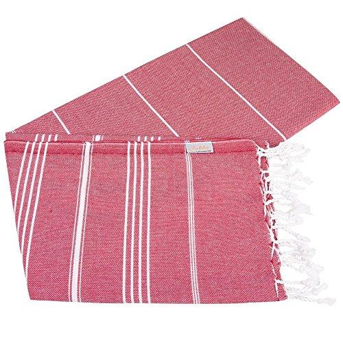 Turkish Bath and Beach Towel Set of 4 Variety Colors Classic Peshtemal 100% Cotton Oversized 39 X 70 Stylish Bath Beach Spa and Pool Towels