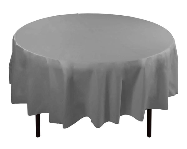 Exquisite 12-Pack Premium Plastic Tablecloth 54 Inch. x 108 Inch. Rectangle Table Cover-White