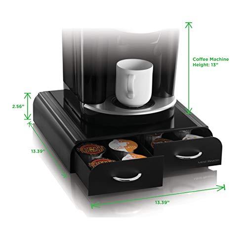 Mind Reader 50 Capacity Nespresso Capsule, 24 Capacity Vertuoline Coffee Pod Storage Drawer Organizer, White