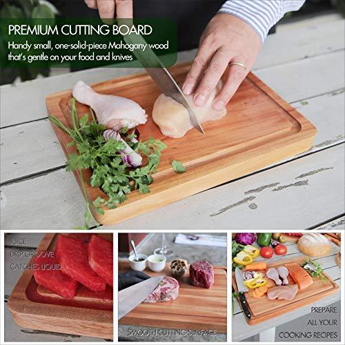 Medium-Large Single Piece Mahogany Wood Cutting Board 15.7 x 11 x 1.1