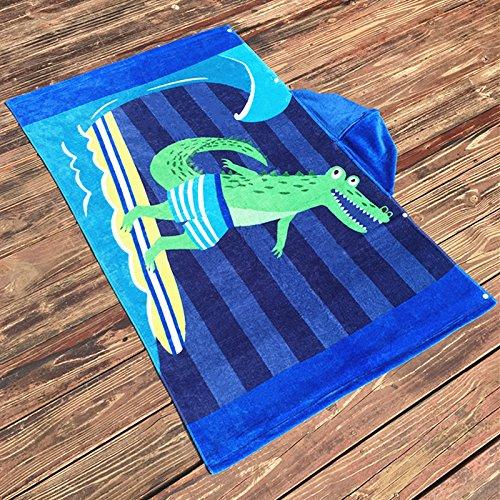 Bavilk Kids Children Hooded Poncho Dinosaur Swim Beach Bath Towel for Girls / Boys