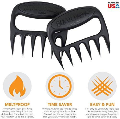 The Original Bear Paws Shredder Claws - Easily Lift, Handle, Shred, and Cut Meats - Essential for BBQ Pros - Ultra-Sharp Blades and Heat Resistant Nylon