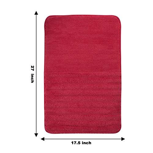 TOMORO Non-Slip Bathroom Rug Super Absorbent Bath Mat Extra Soft Microfibers Anti-Skid TPR Bottom (17.5 x 27 inch, White)