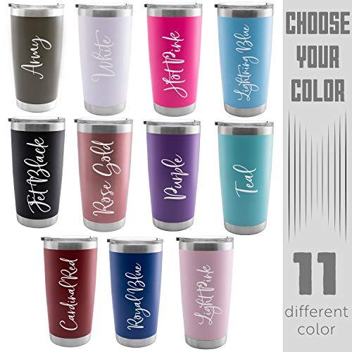 Personalized Dad Father Gift Double Wall Tumbler Drinking Thermos Insulated Travel Mug | BPA Free Different Color Options 30oz Tumbler with Lid - I Love You Dad Customize with Name #T19