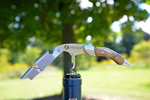 Professional Waiter’s Corkscrew by HiCoup - Rosewood Handle All-in-one Corkscrew, Bottle Opener and Foil Cutter, Used By Sommeliers, Waiters and Bartenders Around The World