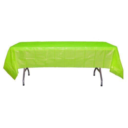 Exquisite 12-Pack Premium Plastic Tablecloth 54 Inch. x 108 Inch. Rectangle Table Cover-White