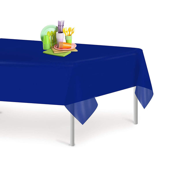 White 12 Pack Premium Disposable Plastic Tablecloth 54 Inch. x 108 Inch. Rectangle Table Cover By Grandipity