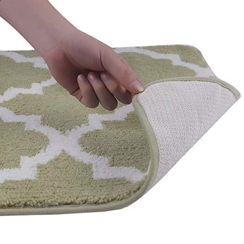 Pauwer Bath Rug Sets 3 Piece for Bathroom Non Slip Bath Mat Set Washable Bath Rug Set Pattern 28.4"x17.7"/Contour Mat 17.7"x17.7"/ Lid Cover (Navy)