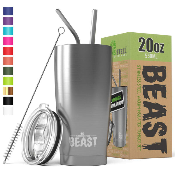 BEAST 30 oz Black Tumbler - Stainless Steel Vacuum Insulated Rambler Coffee Cup Double Wall Travel Flask (30 oz, Matte Black)