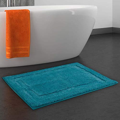 TOMORO Non-Slip Bathroom Rug Super Absorbent Bath Mat Extra Soft Microfibers Anti-Skid TPR Bottom (17.5 x 27 inch, White)