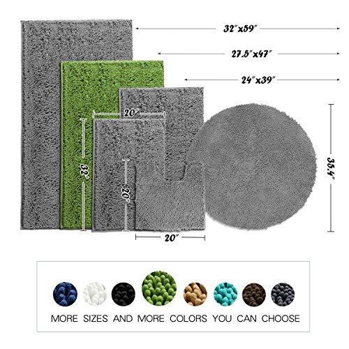 MAYSHINE Bath mat Runners for Bathroom Rugs(47X27.5inch) Long Floor mats Extra Soft Absorbent Thickening Shaggy Microfiber Machine-Washable Perfect for Doormats Tub Shower-Dark Gray