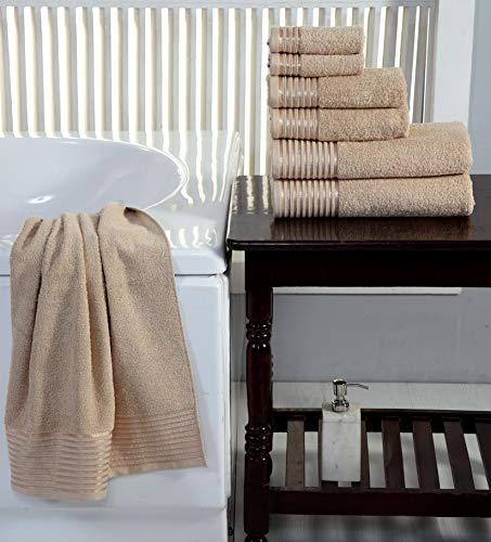 600 GSM Ultra Soft 100% Combed Cotton 6-piece Towel Set (Charcoal Black): 2 Bath towels, 2 Hand towels, 2 Washcloths, Long-staple Cotton, Spa Hotel Quality, Super Absorbent, Machine Washable