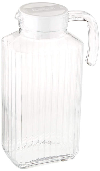 ARC International Luminarc Quadro Jug with White Lid Pitchers, 16 3/4-Ounce