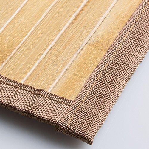 InterDesign Formbu Bamboo Floor Mat Non-Skid, Water-Resistant Runner Rug for Bathroom, Kitchen, Entryway, Hallway, Office, Mudroom, Vanity, 17" x 24", Natural Beige