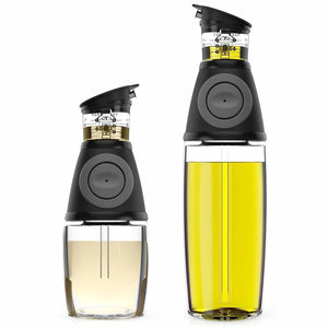 Olive Oil Dispenser Bottle Set - 2 Pack Oil Vinegar Cruet with Drip-Free Spouts by Belwares BL-OVS