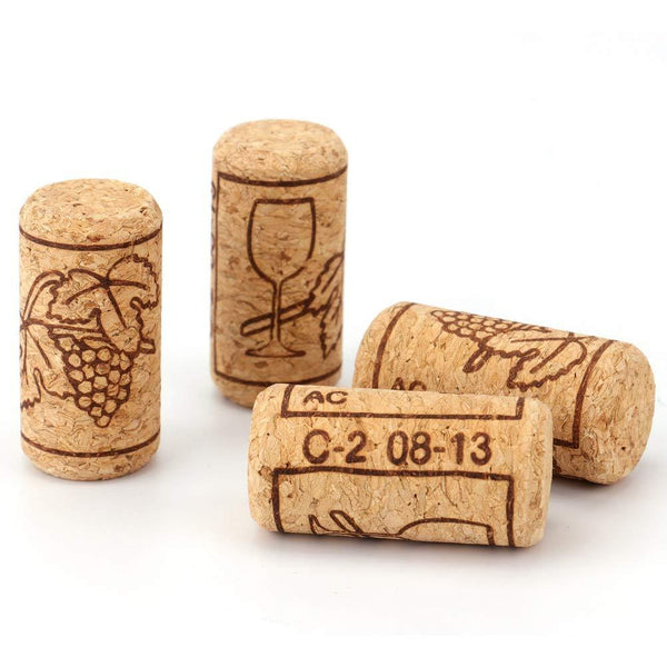 Tebery #8 Natural Wine Corks Premium Straight Cork Stopper 7/8" x 1 3/4", Excellent for Bottled Wine - 100 Count