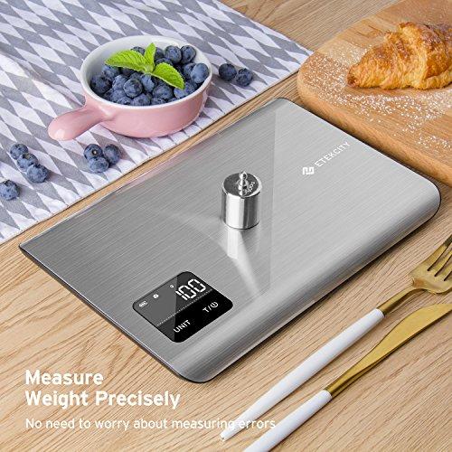 Etekcity Food Digital Kitchen Weight Scale Grams and Ounces, Small, Backlit, Stainless Steel