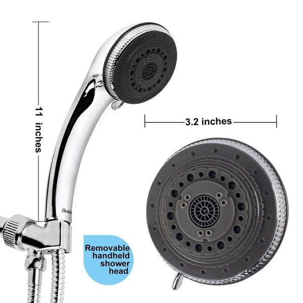 Chrider Handheld Shower Head with Hose, 7 Spray Settings Hand Held Shower Head, 3.2" High Pressure Showerhead, 60" Extra-long Stainless Steel Hose, Adjustable Mount, Chrome Handle Finish