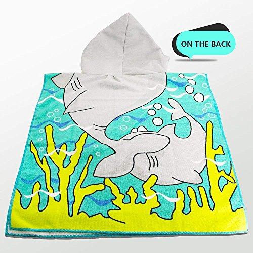 AYUQI Kids Poncho Towel for Bath Beach Swimming Hooded Towel, Kids Soft Cartoon Bathrobe Fast Drying Towel for Girls