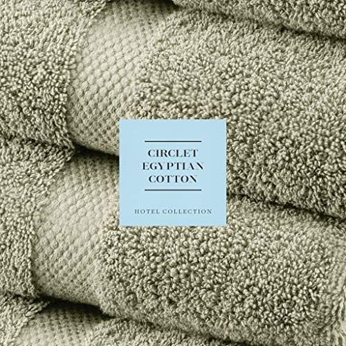 Luxury White Bath Towels Large - Circlet Egyptian Cotton | Highly Absorbent Hotel spa Collection Bathroom Towel | 27x54 Inch | Set of 4