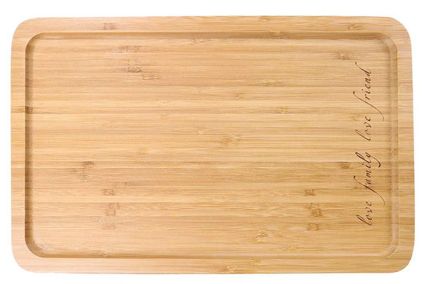 Bamboo Tray Bathroom Rectangle Serving Tray With Handles, 12 x 8.5" Serve Food Coffee or Tea at Home, Hotel & Restaurant By HTB