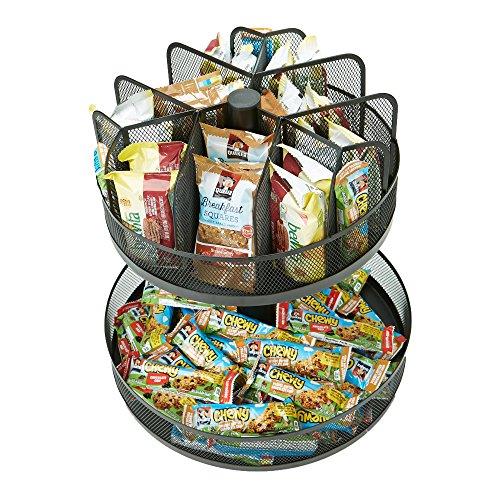 Mind Reader 'Supreme' Lazy Suzan 2 Tiered Breakroom Snack Organizer, Black