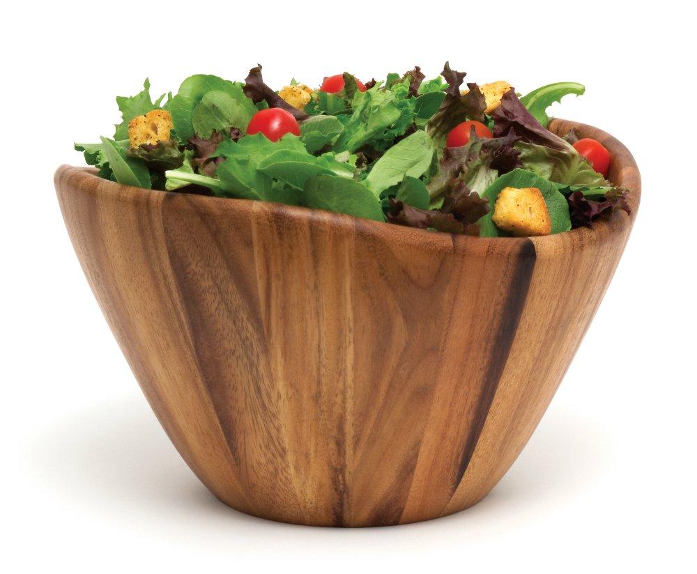 ELOHAS 1174 Acacia Wave Serving Bowl for Fruits or Salads, Large, 12" Diameter x 7" Height, Single Bowl
