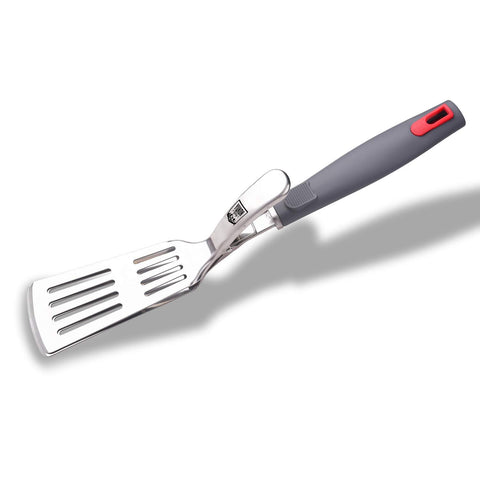 Yukon Glory Grip Tongs Spatula, Classic Spatula That Easily Flips Your Burgers and Food Like a Tongs, Durable Stainless Steel with Rubberised Easy Grip Handle