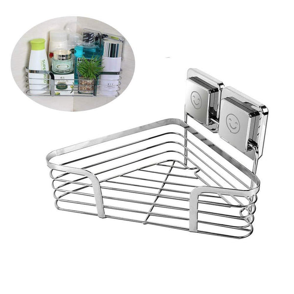 VIAV Bathroom Shelf Organizer Storage Adhesive Shower Caddy Basket Stainless Steel No Drilling No Rusting (Style A)