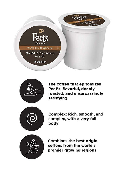 Peet's Coffee Major Dickason's Blend Dark Roast Coffee K-Cup Coffee Pods (32 Count)